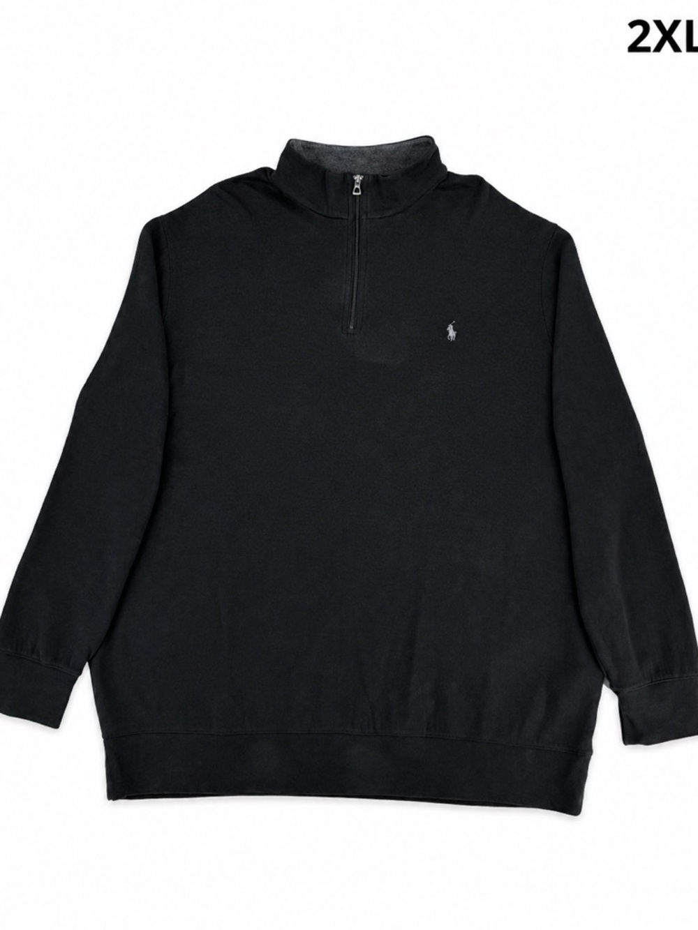Ralph Lauren Classic Black Quarter Zip Polo Pullover 2XL
